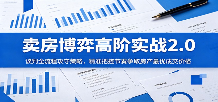 卖房博弈高阶实战2.0:谈判全流程攻守策略,精准把控节奏争取房产最优成交价格-靠谱项目库