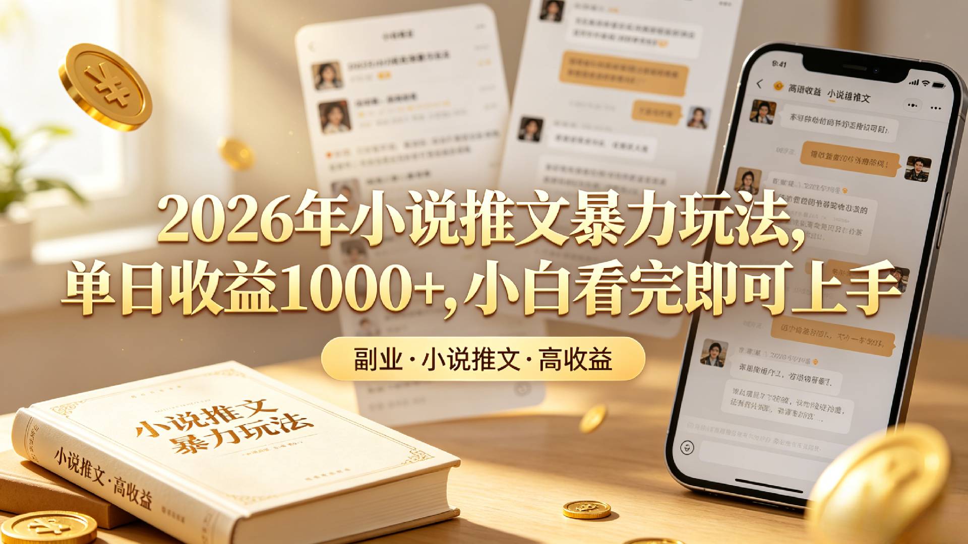 2026年小说推文暴力玩法,单日收益1000+,小白看完即可上手-靠谱项目库