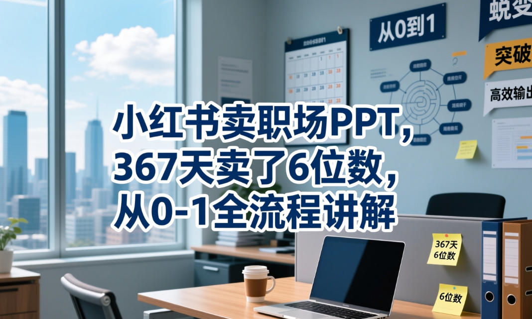 小红书卖职场PPT，367天卖了6位数，从0-1全流程讲解-靠谱项目库