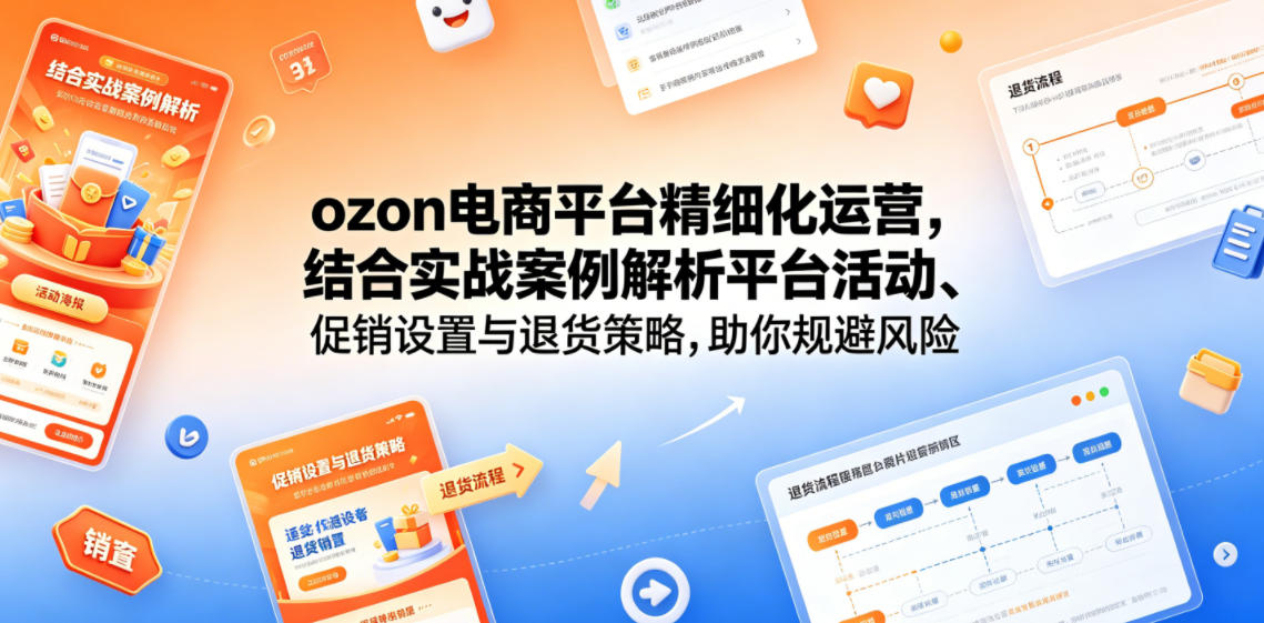 ozon电商平台精细化运营，结合实战案例解析平台活动、促销设置与退货策略，助你规避风险、提升销量-靠谱项目库