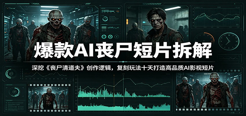 爆款AI丧尸短片拆解：深挖《丧尸清道夫》创作逻辑，复刻玩法快速打造高品质AI影视短片-靠谱项目库
