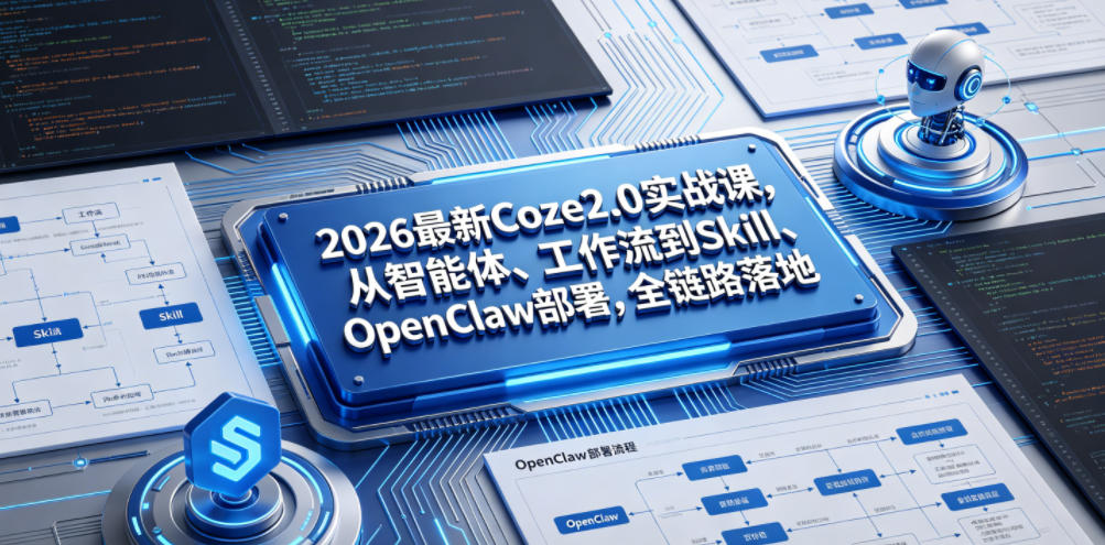 2026最新Coze2.0实战课，从智能体、工作流到Skill、OpenClaw部署，全链路落地-靠谱项目库