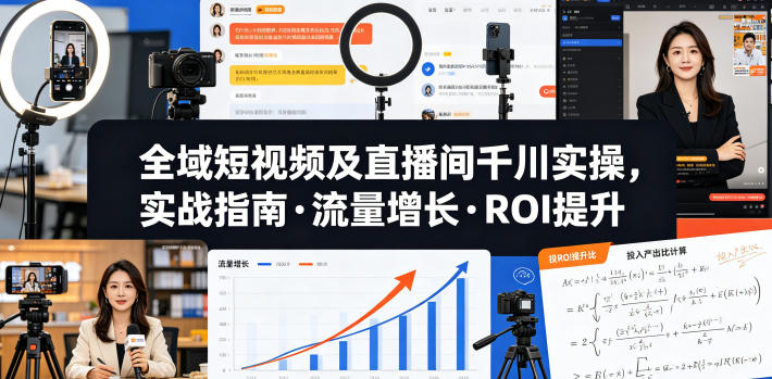 全域短视频及直播间千川实操，实战指南·流量增长·ROI提升（更新）-靠谱项目库