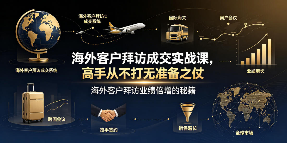 海外客户拜访成交实战课,高手从不打无准备之仗,海外客户拜访业绩倍增的秘籍-靠谱项目库