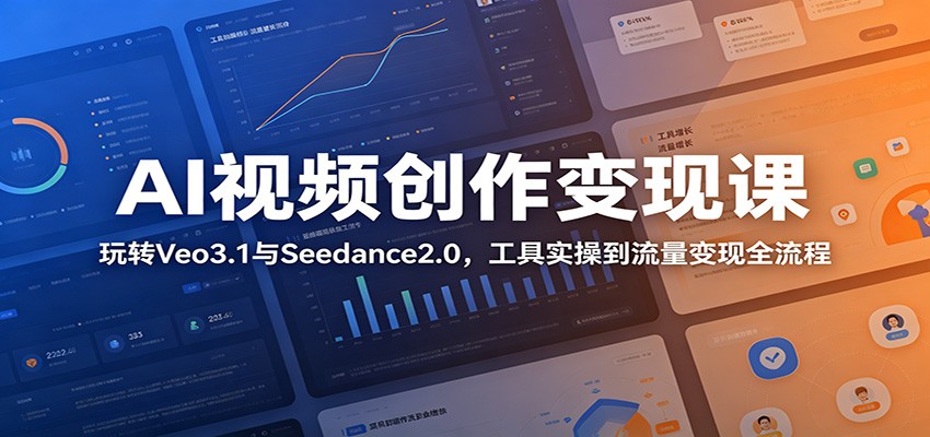 AI视频创作变现课：玩转Veo3.1与Seedance2.0，工具实操到流量变现全流程-靠谱项目库