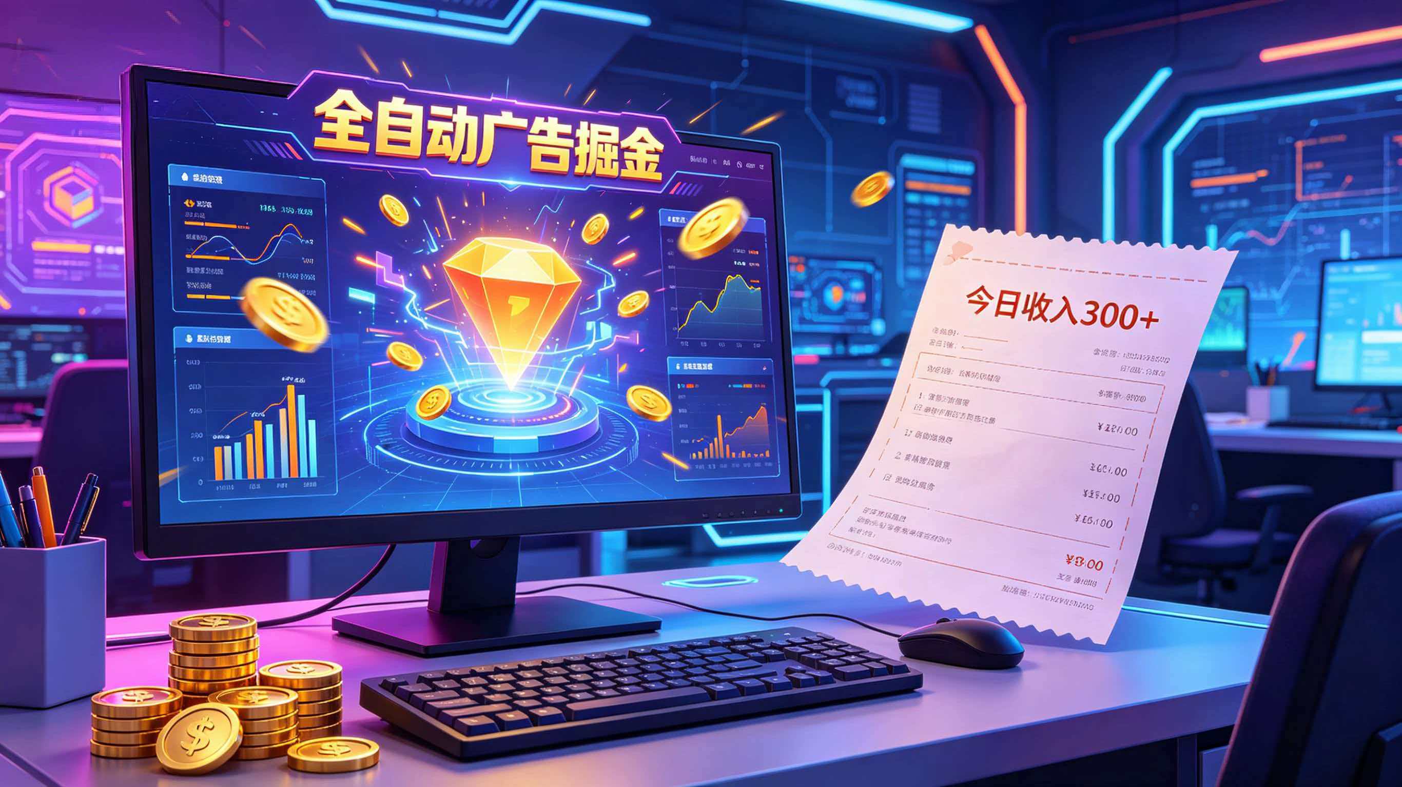全自动广告掘金,日入300+。全程Ai自动化运行,解放双手,时间自由。收益稳定-靠谱项目库