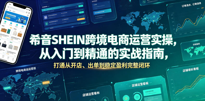 希音SHEIN跨境电商运营实操,从入门到精通的实战指南,打通从开店、出单到稳定盈利完整闭环-靠谱项目库