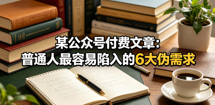 某公众号付费文章：普通人最容易陷入的6大伪需求-靠谱项目库