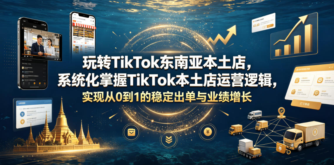 玩转TikTok东南亚本土店，系统化掌握TikTok本土店运营逻辑，实现从0到1的稳定出单与业绩增长-靠谱项目库