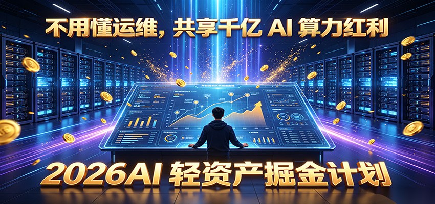 不用懂运维,共享千亿 AI 算力红利,2026AI 轻资产掘金计划-靠谱项目库