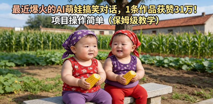 最近爆火的AI萌娃搞笑对话,1条作品获赞31W,项目操作简单(保姆级教学)-靠谱项目库