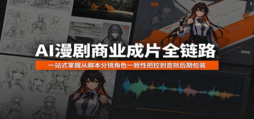 AI漫剧商业成片全链路:一站式掌握从脚本分镜角色一致性把控到音效后期包装-靠谱项目库