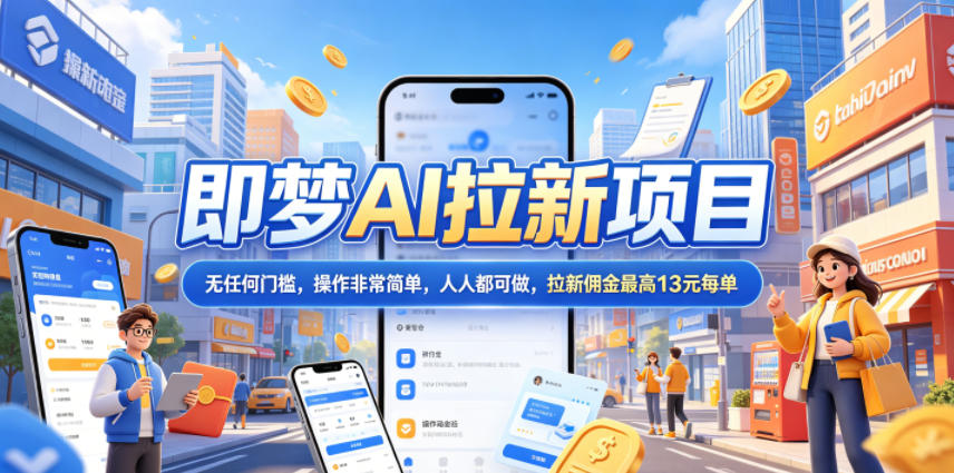 2026年即梦AI拉新项目最新玩法,无任何门槛,操作非常简单,人人都可做,拉新佣金最高13米每单(更新6月24日)-靠谱项目库
