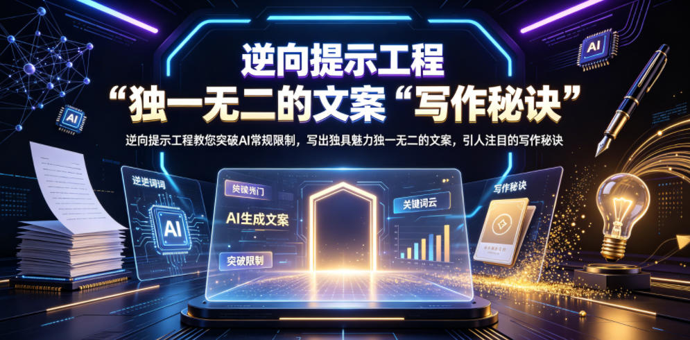 逆向提示工程教您突破AI常规限制，写出独具魅力独一无二的文案，引人注目的写作秘诀【原创双语字幕】-靠谱项目库