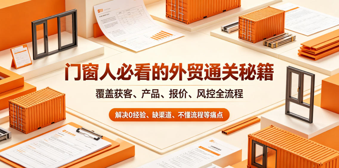 门窗人必看的外贸通关秘籍，块覆盖获客、产品、报价、风控全流程，解决0经验、缺渠道、不懂流程等痛点-靠谱项目库