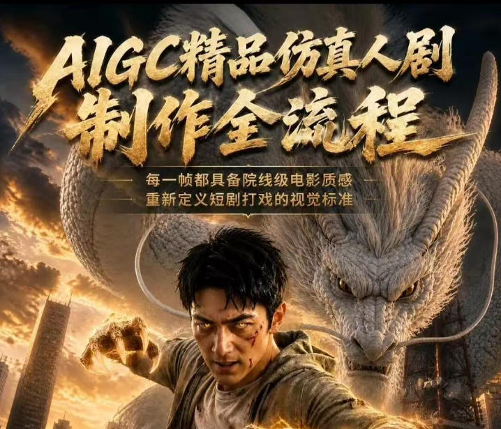 AIGC精品仿真人剧豢龙人全流程制作解析2026，国风仿真人创作+打斗剧情+人设编排，一站式AI短剧入门-靠谱项目库