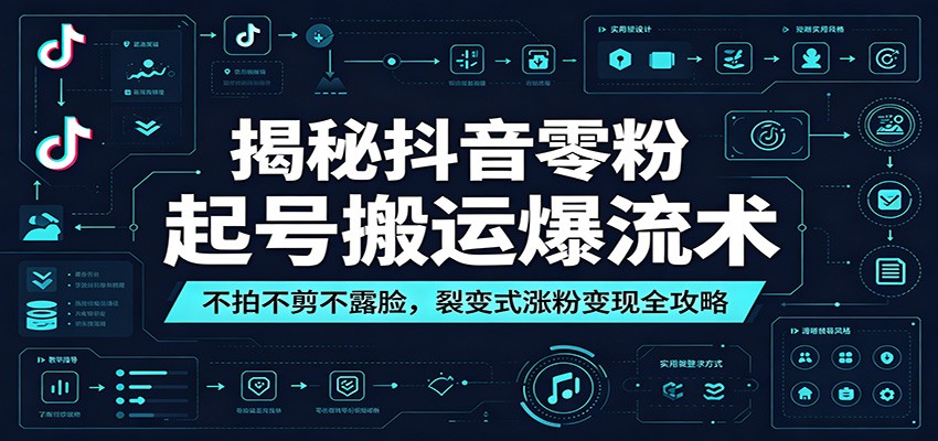 揭秘抖音零粉起号搬运爆流术:不拍不剪不露脸,裂变式涨粉变现全攻略-靠谱项目库