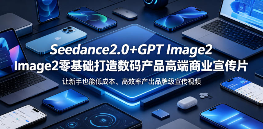 Seedance2.0+GPT Image2零基础打造数码产品高端商业宣传片,让新手也能低成本、高效率产出品牌级宣传视频-靠谱项目库