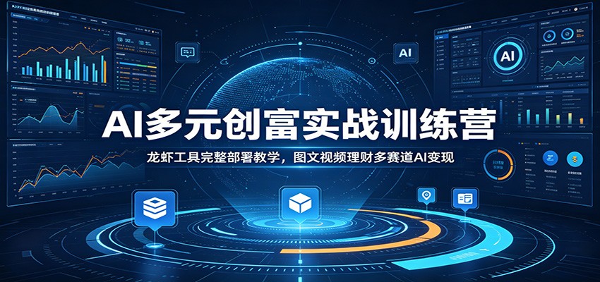 AI多元创富实战训练营：龙虾工具完整部署教学，图文视频理财多赛道AI变现-靠谱项目库
