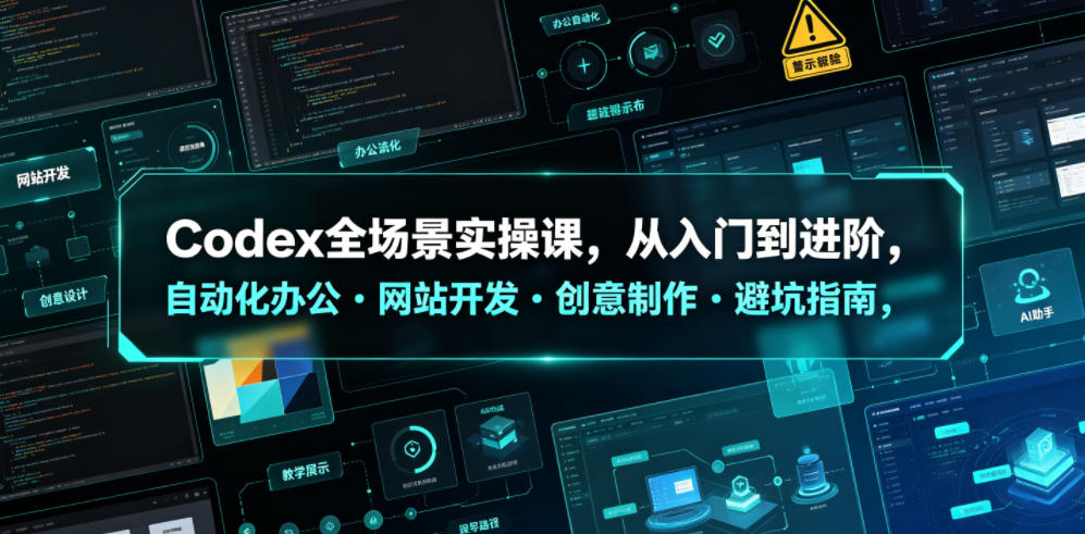 Codex全场景实操课,从入门到进阶,自动化办公・网站开发・创意制作・避坑指南,全流程教学-靠谱项目库