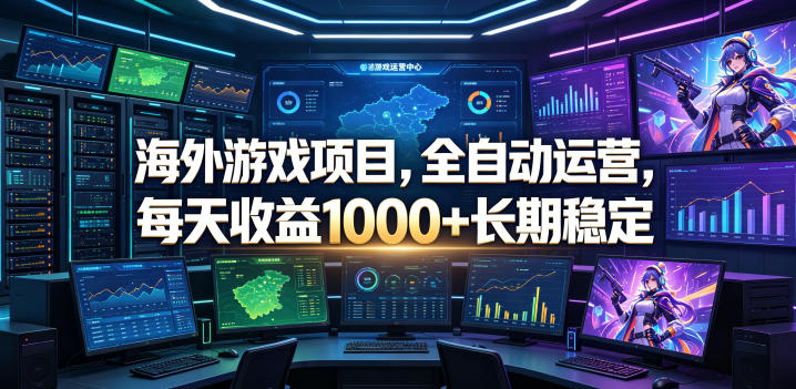 海外游戏项目，全自动运营，每天收益1000+长期稳定【揭秘】-靠谱项目库