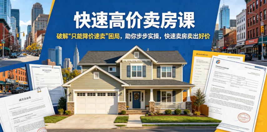 快速高价卖房课，破解“只能降价速卖”困局，助你步步实操，快速卖房卖出好价（更新2026）-靠谱项目库