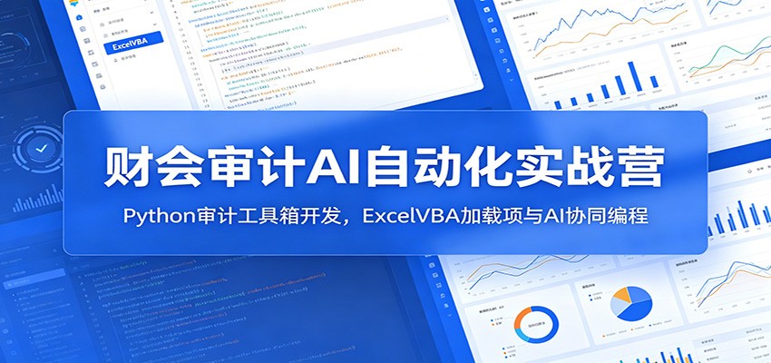 财会审计AI自动化实战营：Python审计工具箱开发，ExcelVBA加载项与AI协同编程-靠谱项目库