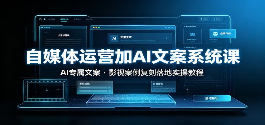 自媒体运营加AI文案系统课：：AI专属文案，影视案例复刻落地实操教程-靠谱项目库