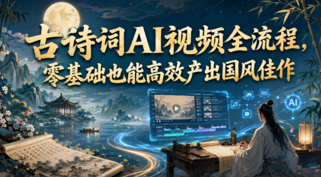 古诗词AI视频全流程，零基础也能高效产出国风佳作-靠谱项目库