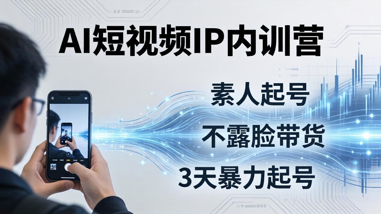（19208期）2026AI短视频IP内训营-更新：从素人起号到不露脸带货，3天暴力起号全流程拆解-靠谱项目库