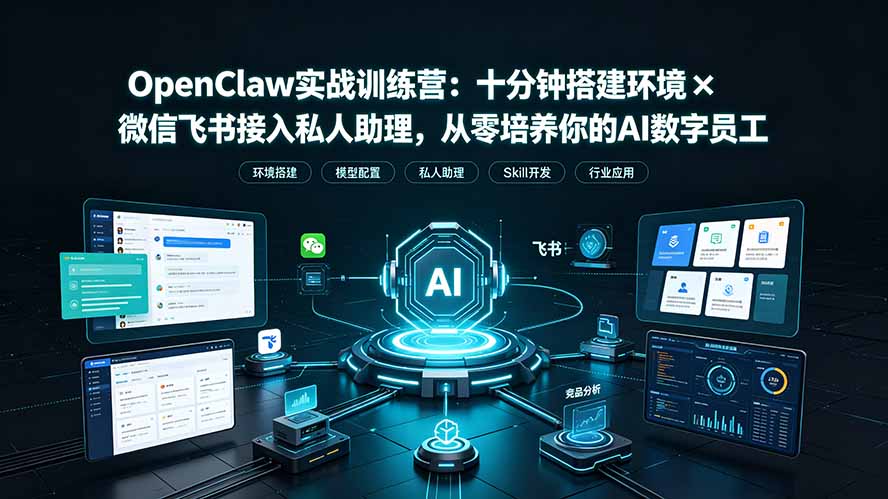 （19287期）OpenClaw实战特训营：十分钟搭建环境×微信飞书接入私人助理，从零培养你的AI数字员工-靠谱项目库