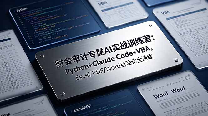 （19268期）财会审计专属 AI实战训练营：Python+Claude Code+VBA，Excel/PDF/Word自动化全流程-靠谱项目库