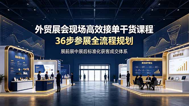 (19157期)外贸展会现场高效接单干货课程,36步参展全流程规划,展前展中展后标准化获客成交体系-靠谱项目库