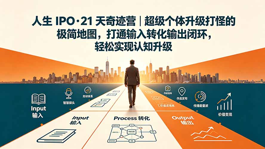 （19532期）人生 IPO-21 天奇迹营｜超级个体升级打怪的极简地图，打通输入转化输出闭环，轻松实现认知升级-靠谱项目库