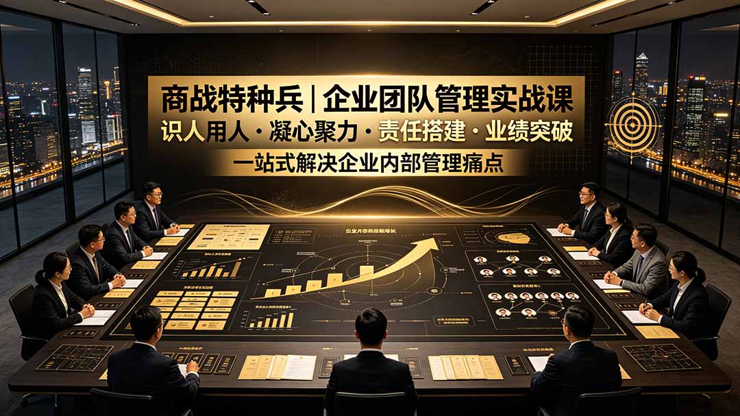 （19534期）商战特种兵｜企业团队管理实战课：识人用人｜凝心聚力｜责任搭建｜业绩突破，一站式解决企业内部管理痛点-靠谱项目库