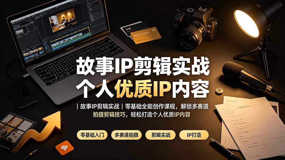 （19550期）故事IP剪辑实战｜零基础全能创作课程，解锁多赛道拍摄剪辑技巧，轻松打造个人优质IP内容-靠谱项目库