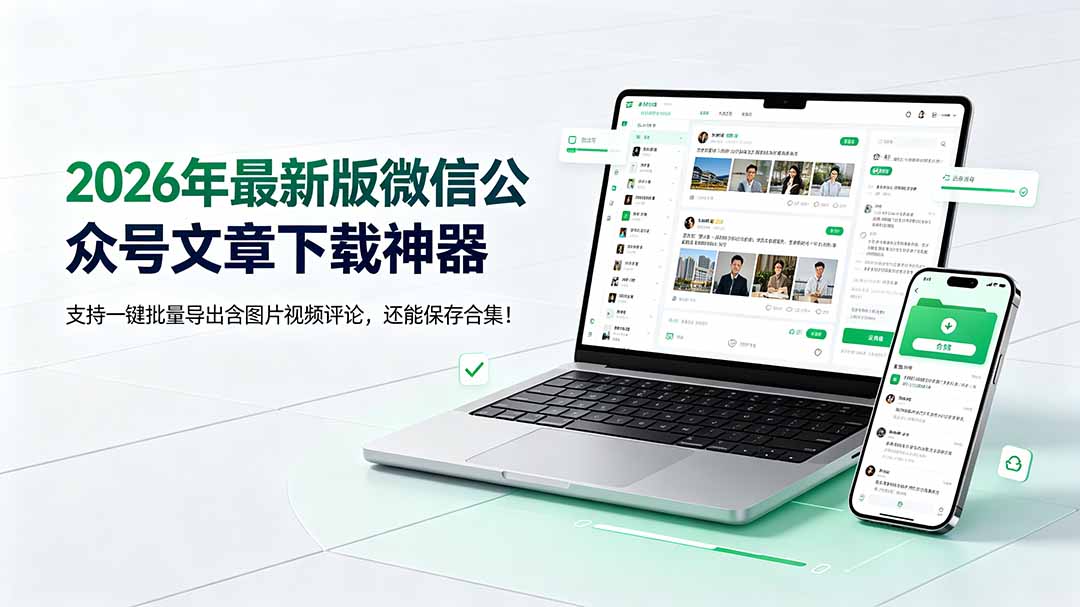 （19486期）2026年最新版微信公众号文章下载神器，支持一键批量导出含图片视频评论，还能保存合集！-靠谱项目库