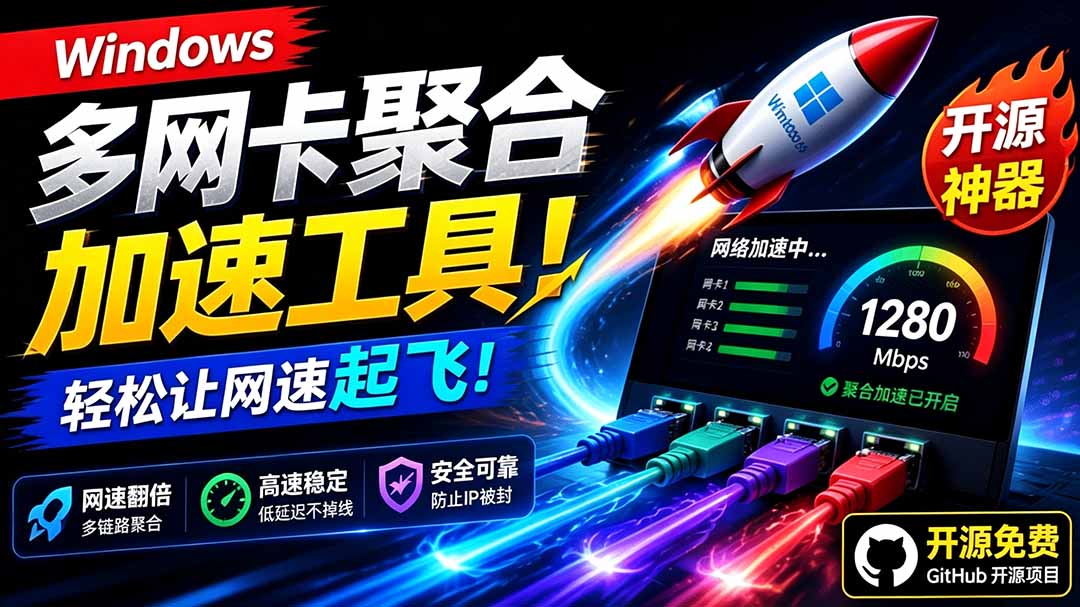 （19375期）Github开源黑科技！多网卡网速聚合加速工具，一键让你的电脑网速起飞，这感觉也太爽了HypoMux-靠谱项目库