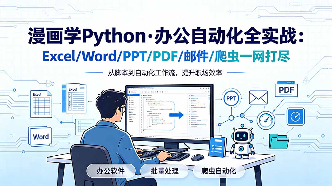 （19270期）漫画学Python·办公自动化全实战：Excel/Word/PPT/PDF/邮件/爬虫一网打尽-靠谱项目库