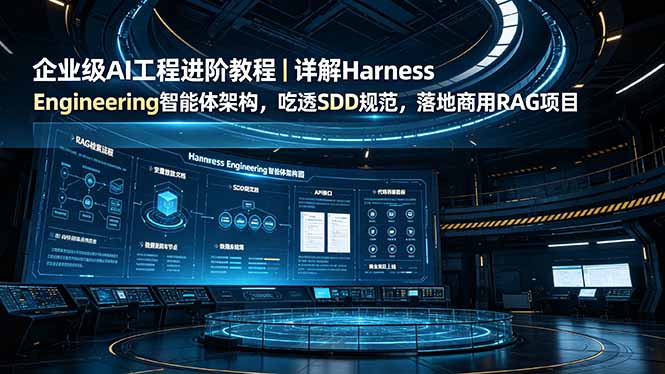 (19158期)企业级AI工程进阶教程|详解Harness Engineering智能体架构,吃透SDD规范,落地商用RAG项目-靠谱项目库