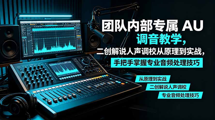 （19517期）某大佬团队内部专属 AU 调音教学，二创解说人声调校从原理到实战，手把手掌握专业音频处理技巧-靠谱项目库