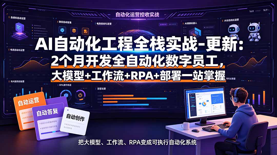 （19279期）AI自动化工程全栈实战-更新：2个月开发全自动化数字员工，大模型+工作流+RPA+部署一站式掌握-靠谱项目库