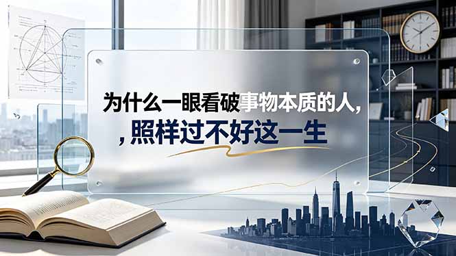 (19165期)付费文章:为什么一眼看破事物本质的人,照样过不好这一生-靠谱项目库