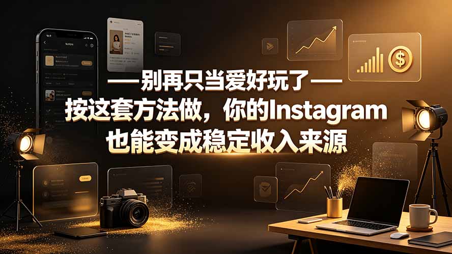 （19591期）别再只当爱好玩了——按这套方法做，你的Instagram也能变成稳定收入来源-靠谱项目库