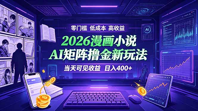 （19219期）爆款小说漫画大阅读    ai矩阵操作    当天可见收益  日入400+    零门槛    高收益-靠谱项目库