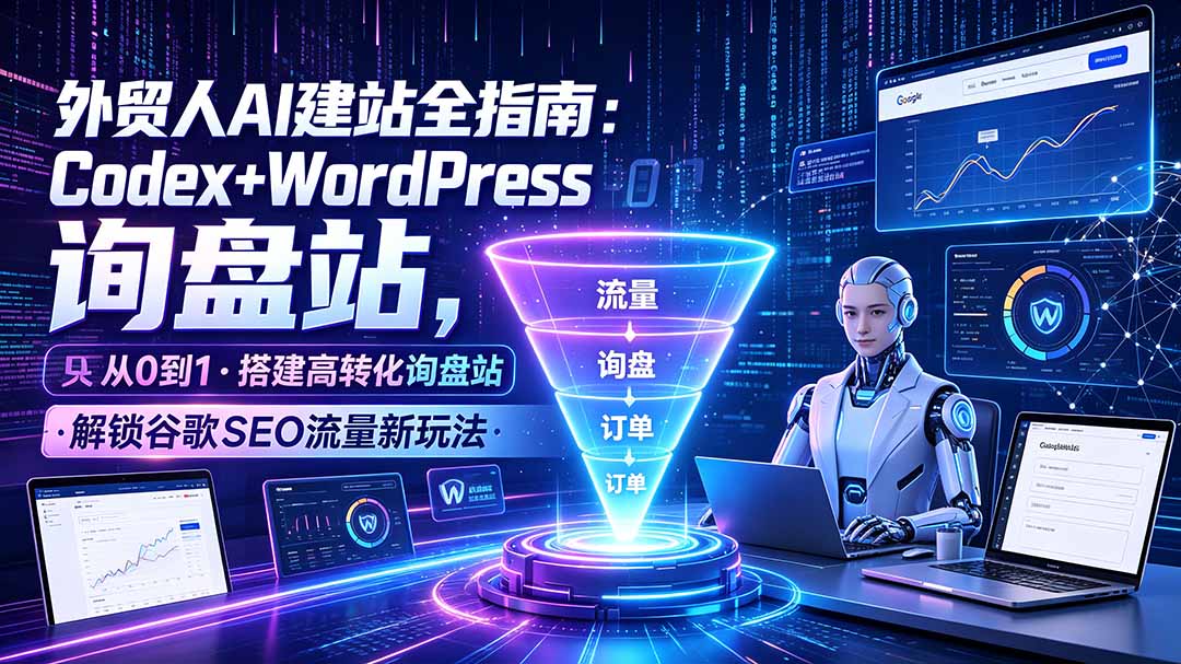 （19439期）外贸人AI建站全指南：Codex+WordPress从0到1·搭建高转化询盘站·解锁谷歌SEO流量新玩法-靠谱项目库