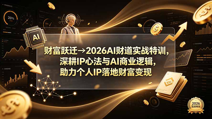 （19547期）财富跃迁→2026AI财道实战特训，深耕IP心法与AI商业逻辑，助力个人IP落地财富变现-靠谱项目库