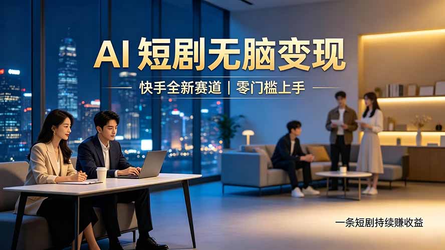 （19577期）别乱找副业了，快手 AI 短剧零门槛长久被动增收-靠谱项目库