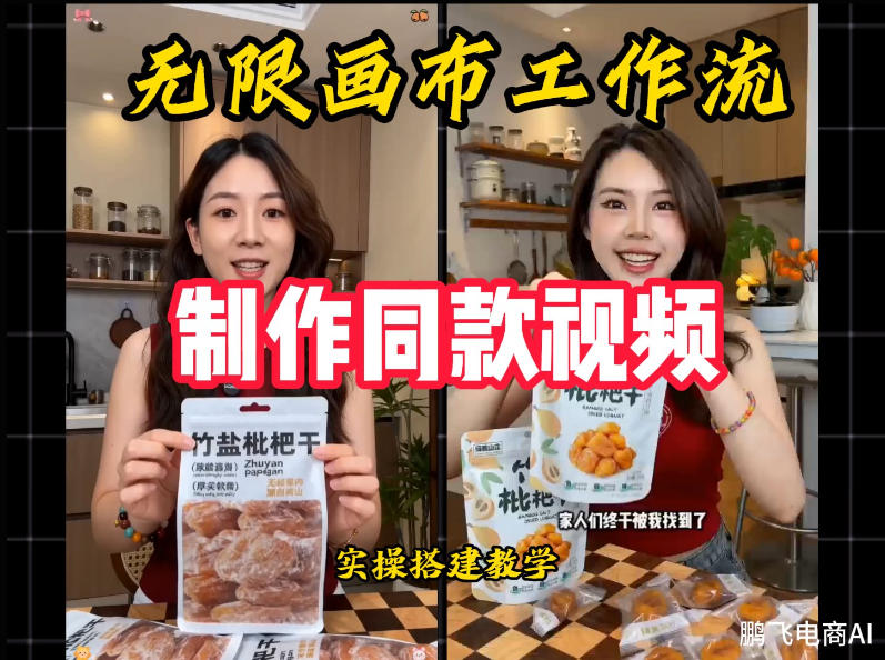 无限画布工作流一键复刻爆款带货视频，实操搭建，操作简单-靠谱项目库