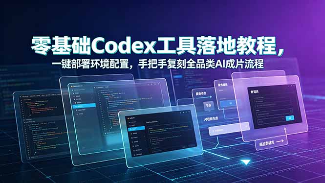 (19152期)零基础Codex工具落地教程,一键部署环境配置,手把手复刻全品类AI成片流程-靠谱项目库